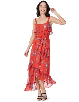 Table Eight Sleeveless Red Floral Maxi Dress