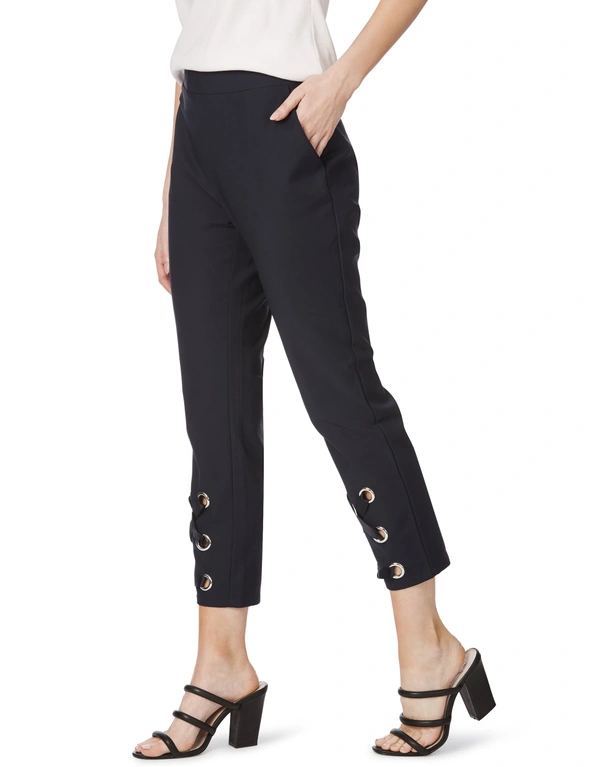 Table Eight 7/8 Eyelet Detail Straight Leg Pant, hi-res image number null