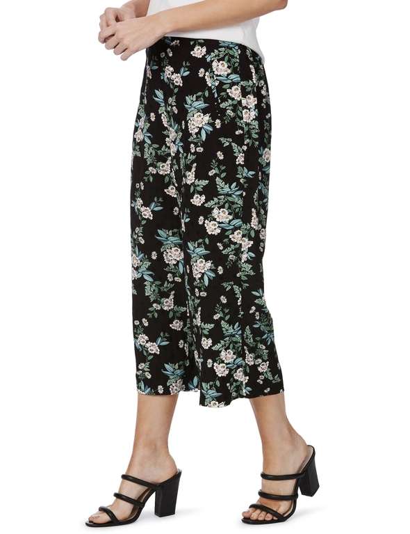 Rockmans Table Eight 7/8 Length Wide Leg Floral Print Spot Culotte, hi-res image number null