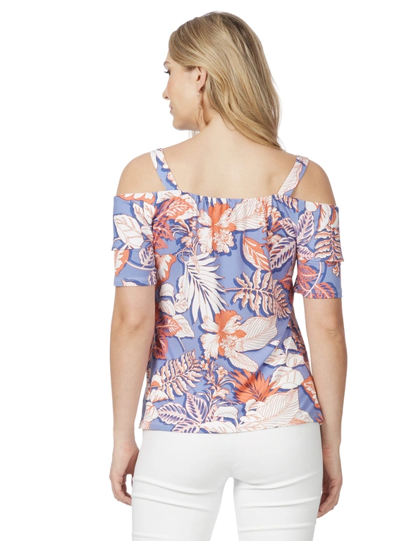Rockmans Short Sleeve Layered Print Top, hi-res image number null