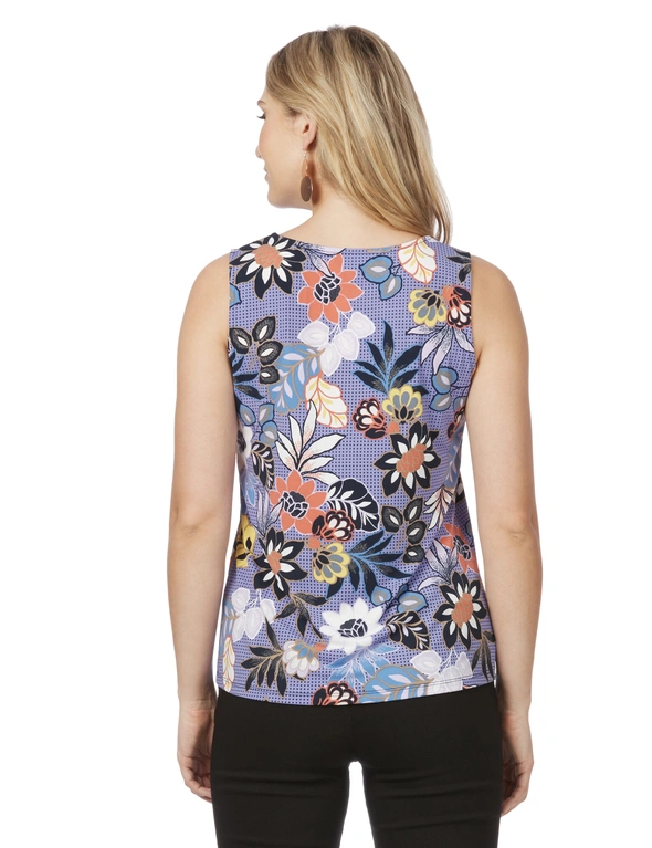 Rockmans Sleeveless Silver Trim Print Top, hi-res image number null