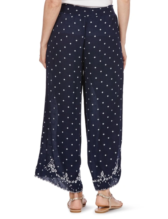 Rockmans Culotte Dobby Embroidered Pant, hi-res image number null