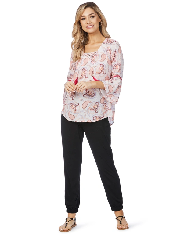 Rockmans 3/4 Sleeve Paisley Print Blouse, hi-res image number null