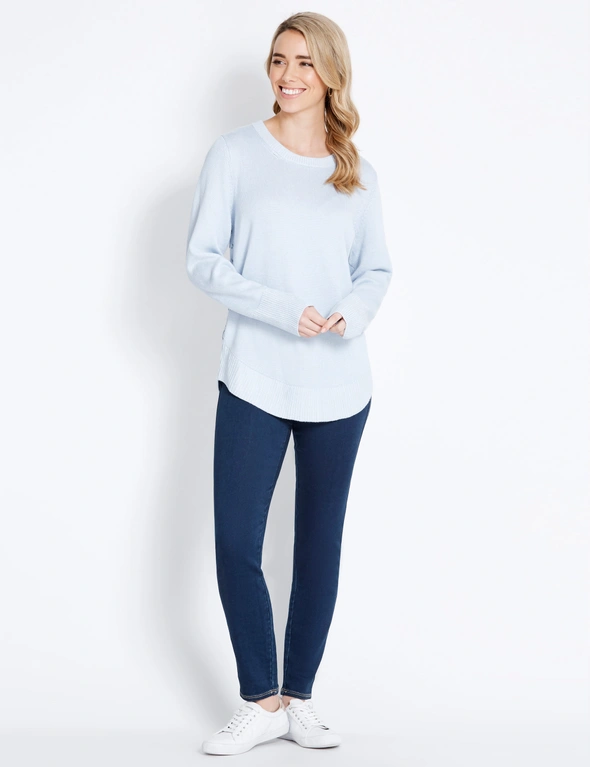 Table Eight Long Sleeve Longline Lace Up Knit, hi-res image number null