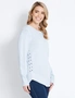 Table Eight Long Sleeve Longline Lace Up Knit, hi-res