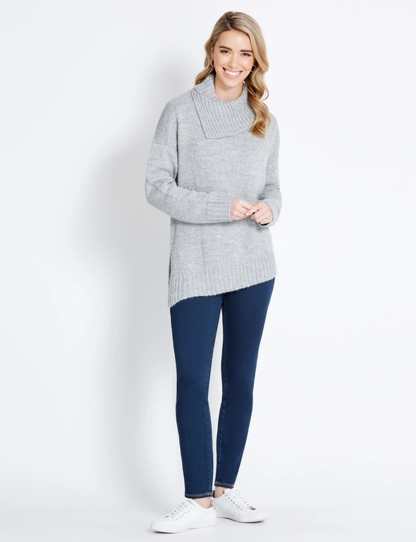 Table Eight Long Sleeve Asymmetric Hem Cowl Knit, hi-res image number null