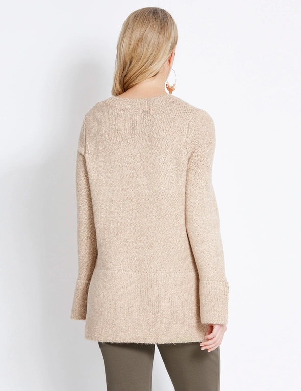 Table Eight Long Sleeve Stud Cuff Knit, hi-res image number null