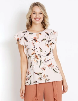 Table Eight Floral Cap Sleeve Top