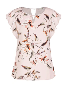 Table Eight Floral Cap Sleeve Top