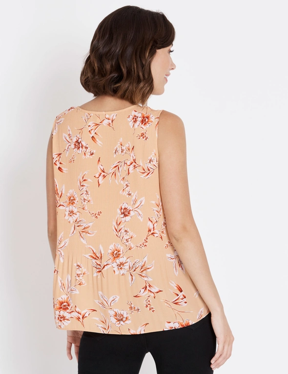 Table Eight Sleeveless Floral Pleated Top, hi-res image number null
