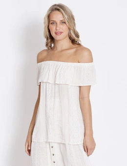 Table Eight Tribal Off Shoulder Top