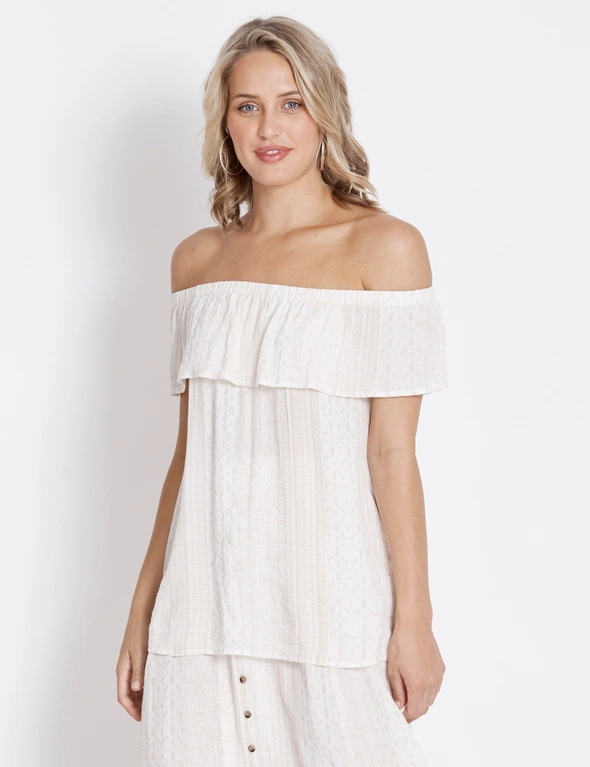 Table Eight Tribal Off Shoulder Top, hi-res image number null