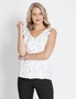 Table Eight Flutter Sleeve White Leopard Top, hi-res