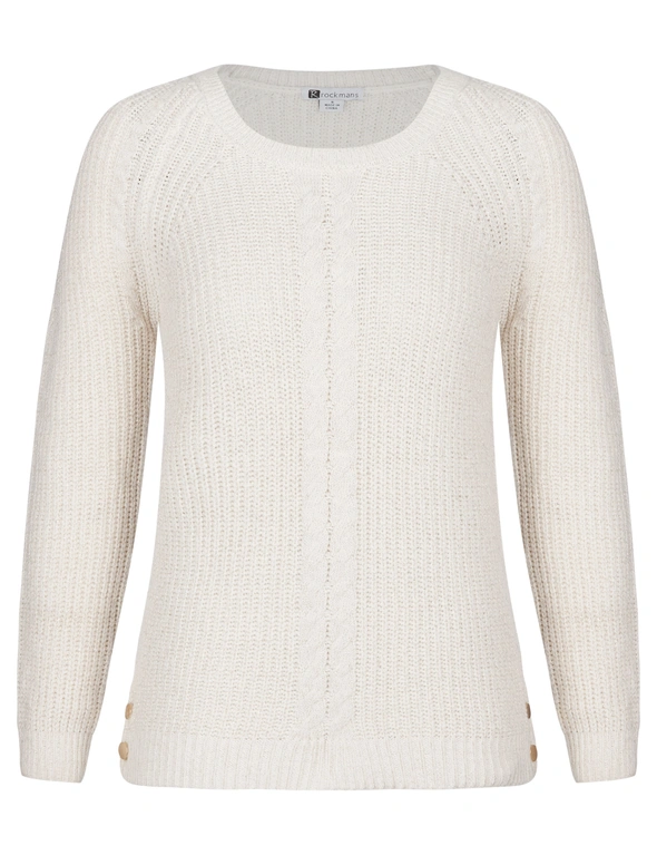 Rockmans Long Sleeve Crew Neck Cable Front Jumper, hi-res image number null