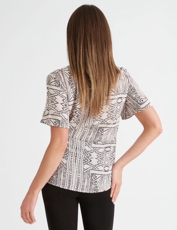 Table Eight Tie Front Aztec Top, hi-res image number null