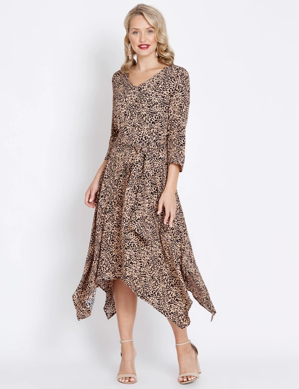 Table Eight 3/4 Sleeve Twist Front Dress, hi-res image number null