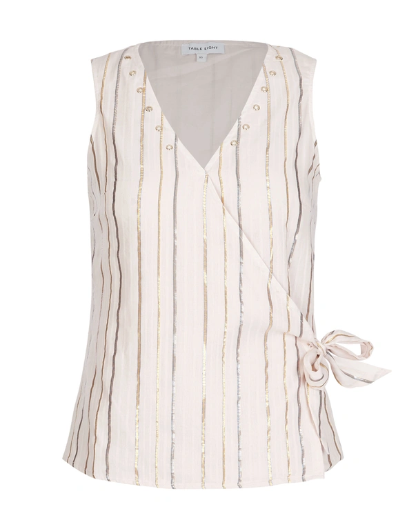 Table Eight Sleeveless Lurex Stripe Top, hi-res image number null