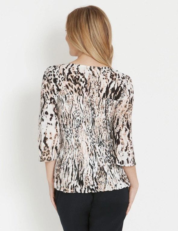 Table Eight 3/4 Sleeve Shirred Top, hi-res image number null