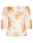 Table Eight 3/4 Sleeve Off Shoulder Floral Top, hi-res