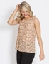 Table Eight Sleeveless Amber Floral Pleated Top, hi-res
