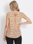 Table Eight Sleeveless Amber Floral Pleated Top, hi-res
