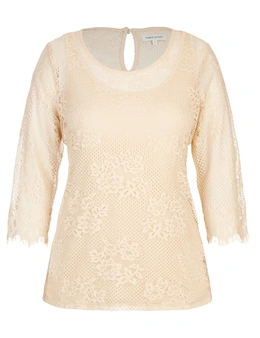 Table Eight 3/4 Sleeve Lace Top
