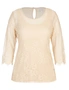 Table Eight 3/4 Sleeve Lace Top, hi-res