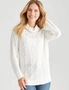 Rockmans Long Sleeve Cable Roll Neck Knitwear Top, hi-res