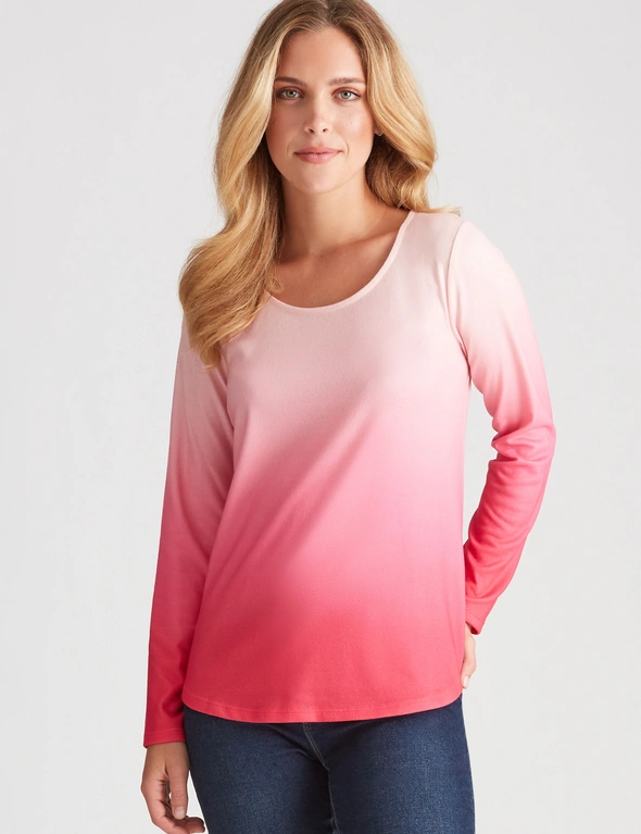 Rockmans Long Sleeve Brushed Ombre Top, hi-res image number null
