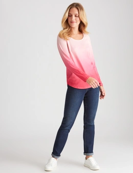 Rockmans Long Sleeve Brushed Ombre Top