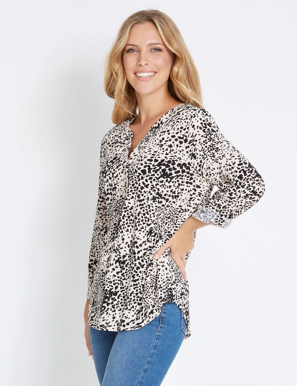 Rockmans Long Sleeve Leopard Swirl Shirt , hi-res image number null