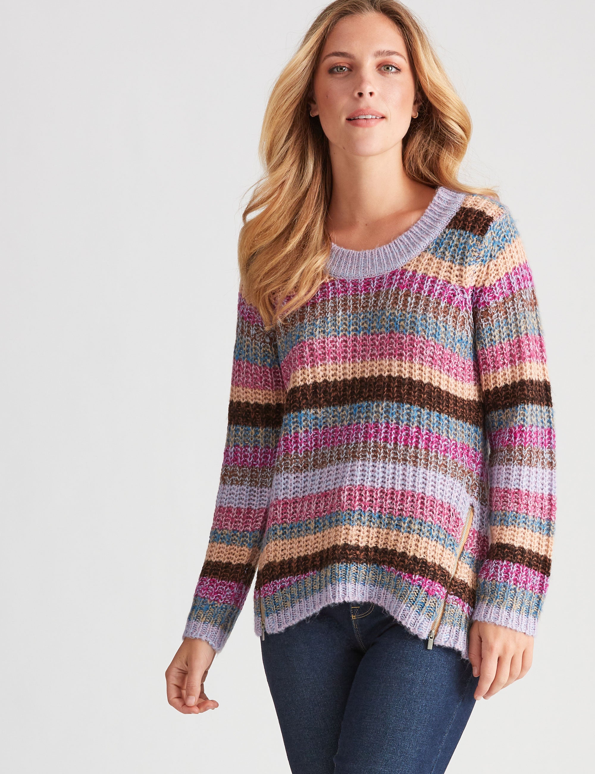 Rockmans Long Sleeve Multi Knitwear Top | Rockmans