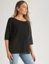 Rockmans 3/4 Sleeve Relaxed Ottoman Stitch Knitwear Top, hi-res