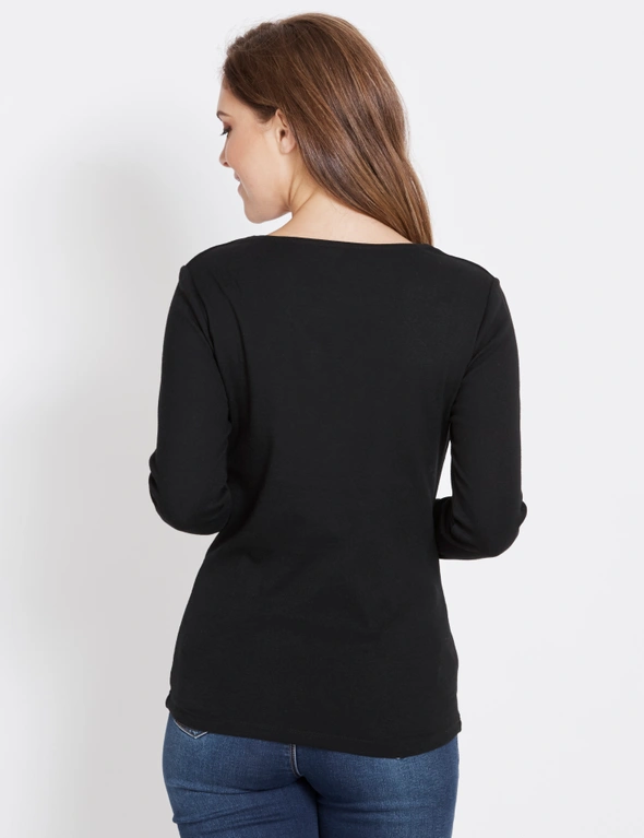 Rockmans Long Sleeve Double Front T-Shirt, hi-res image number null