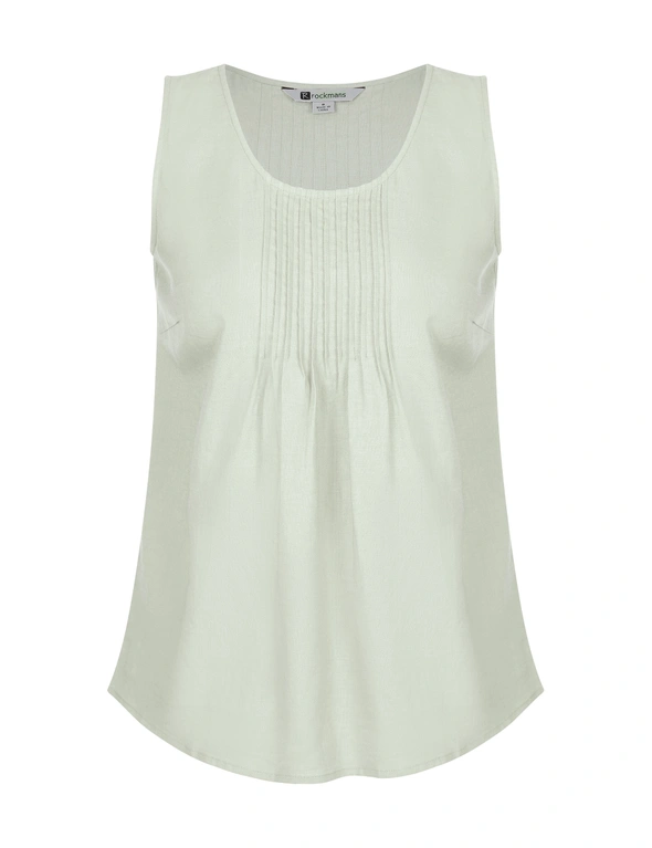 Rockmans Sleeveless Pintuck Linen Top, hi-res image number null