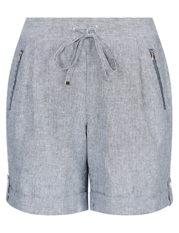 Rockmans Stripe Linen Shorts
