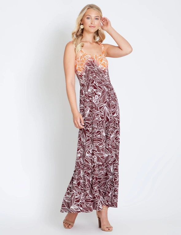 Rockmans Strappy Shirred Tierred Maxi Dress , hi-res image number null