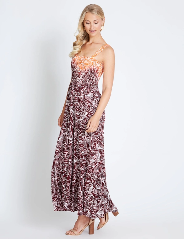 Rockmans Strappy Shirred Tierred Maxi Dress , hi-res image number null