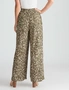 Rockmans Full length Khaki Leopard Print Pants, hi-res
