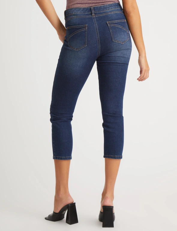 Rockmans 7/8 Length Pocket Detail Comfort Waist Jeans, hi-res image number null