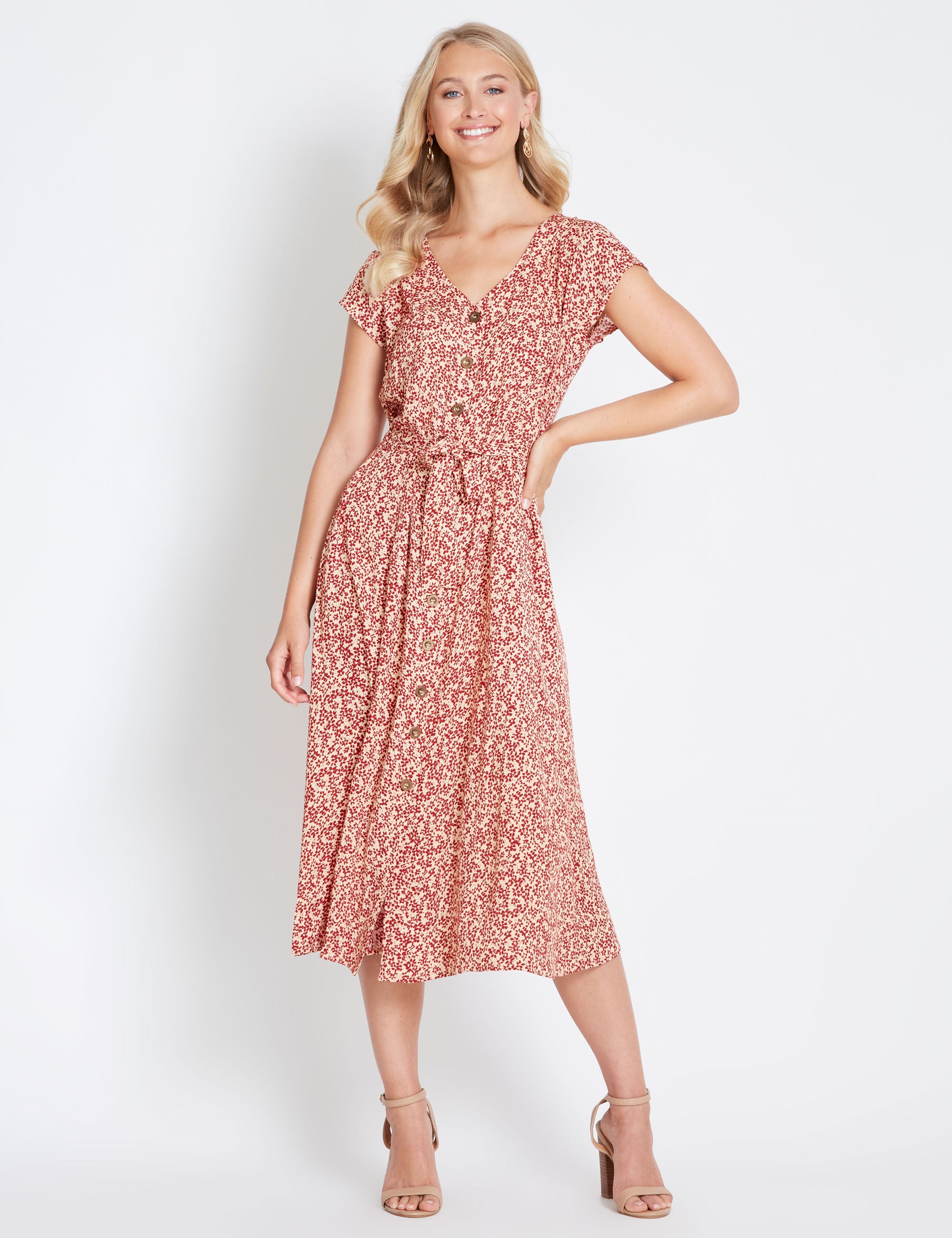 Rockmans Button Through Maxi Print Dress | EziBuy Australia