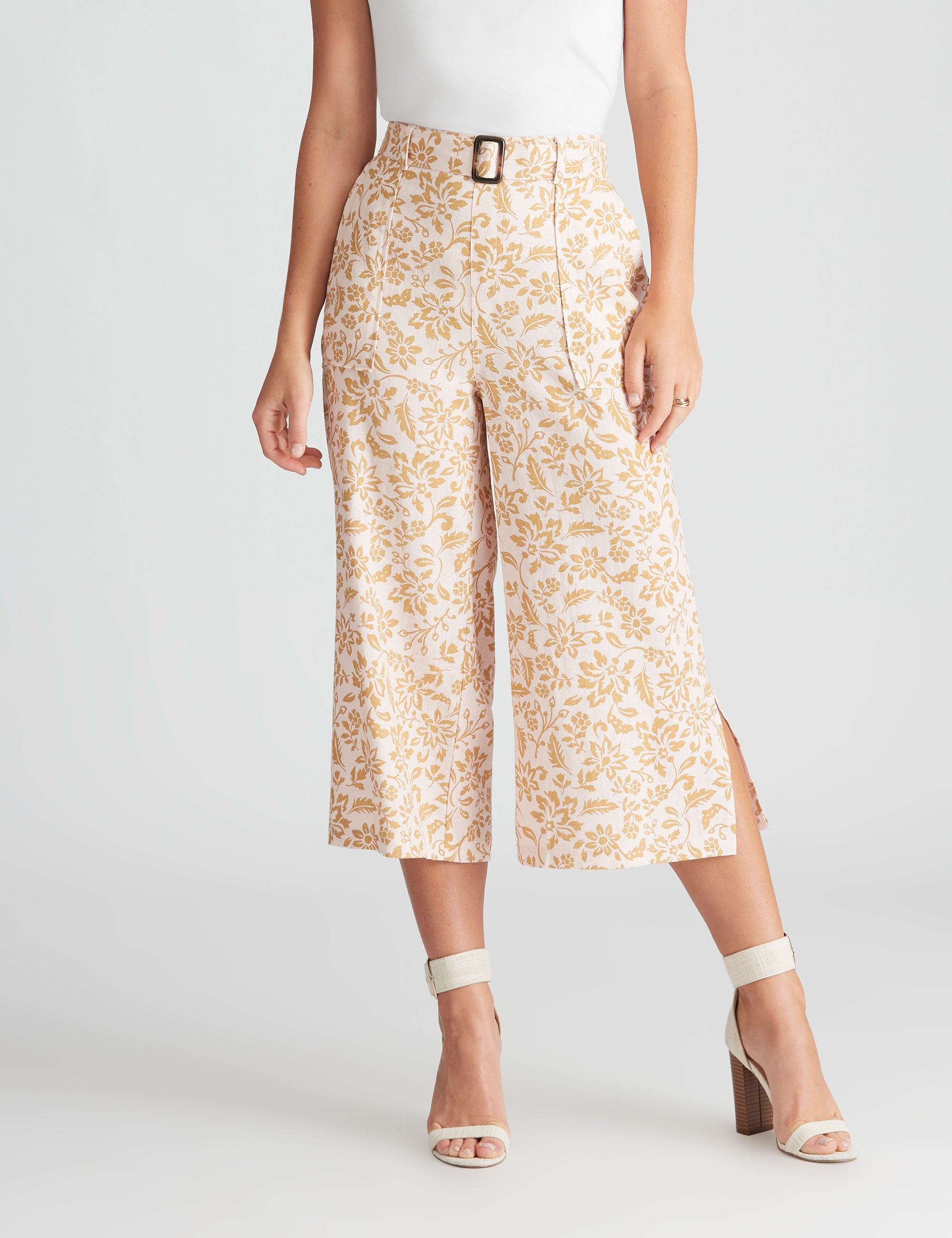 ROCKMANS BELTED LINEN PANTS | Crossroads