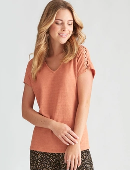 Rockmans Extended Sleeve Texture Top