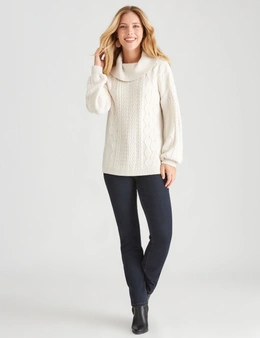 Table Eight Long Sleeve Cable Sweater