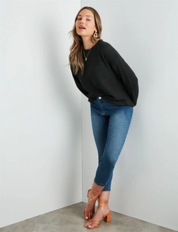 Table Eight Long Sleeve Curved Hem Sweater