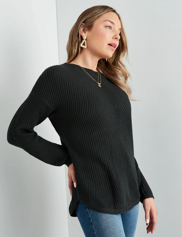 Table Eight Long Sleeve Curved Hem Sweater, hi-res image number null