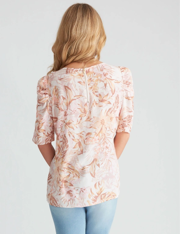Rockmans Table Eight Elbow Sleeve Floral Print Top, hi-res image number null