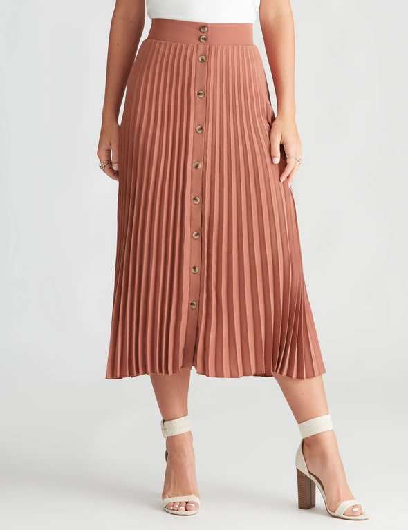 Table Eight Midi Length Pleat Skirt, hi-res image number null