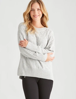 Rockmans Long Sleeve Chenille Cable Knitwear Top