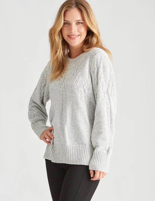 Rockmans Long Sleeve Chenille Cable Knitwear Top, hi-res image number null